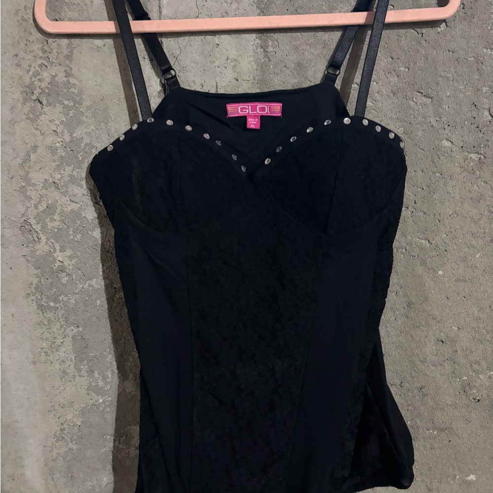 GLO Jeans Black Studded Camisole